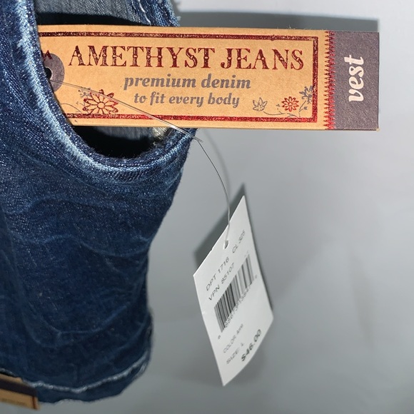 Women’s AMETHYST JEANS denim vest size L Y2K - Picture 5 of 5